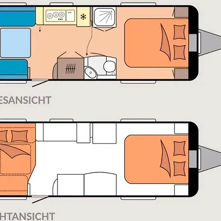 Luxus Wohnwagen Zur Vermietung Mit Ac, Markise, Wc Und Duschkabine Campingplatz